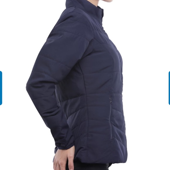 DECATHLON women Tracking padded jacket MT50 navy blue - Picture 6 of 13